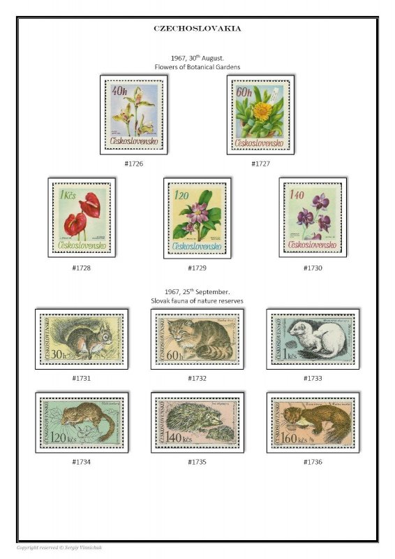 CZECHOSLOVAKIA 1918-1992  PDF(DIGITAL) STAMP ALBUM PAGES