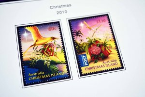 COLOR PRINTED CHRISTMAS ISLAND 1958-2010 STAMP ALBUM PAGES (94 illustr. pages)