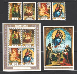 NIUE 1986 Paintings in the Vatican Museum (2 Ms+4v Cpt) MNH CV$40