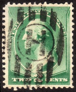 1887, US 2c, Washington, Used, Well centered, Sc 213