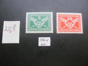 Germany 1925 MNH SIGNED SCHLEGEL   SC 345-6 SET XF 60 EUROS   (208)