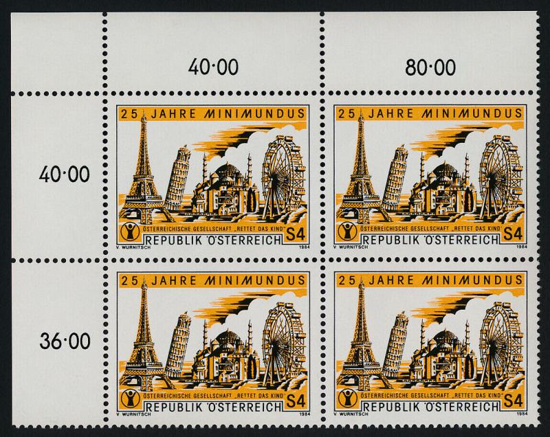 Austria 1282 TL Block MNH Minimundus (Model City)