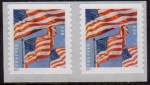 US Scott 5655 2022 Flag Coil Pair - From BCA Coil of 3K - MNH