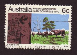 Australia 1970 Sc#488, SG#474 6c Short Horn Cattle USED.