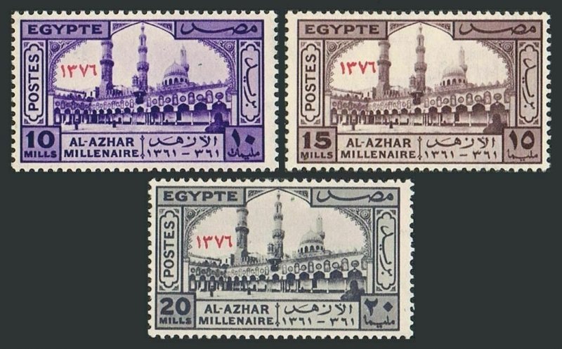 Egypt 395-397,MNH.Michel 504-506. Millennium of Al Azhar University,Cairo,1957.