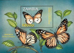 Zambia 2002 - Butterflies of Zambia Monarch - Souvenir Sheet - Scott 993 - MNH