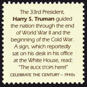 US 3186d MNH VF 33 Cent  Harry S. Truman Celebrate the Century 1940s