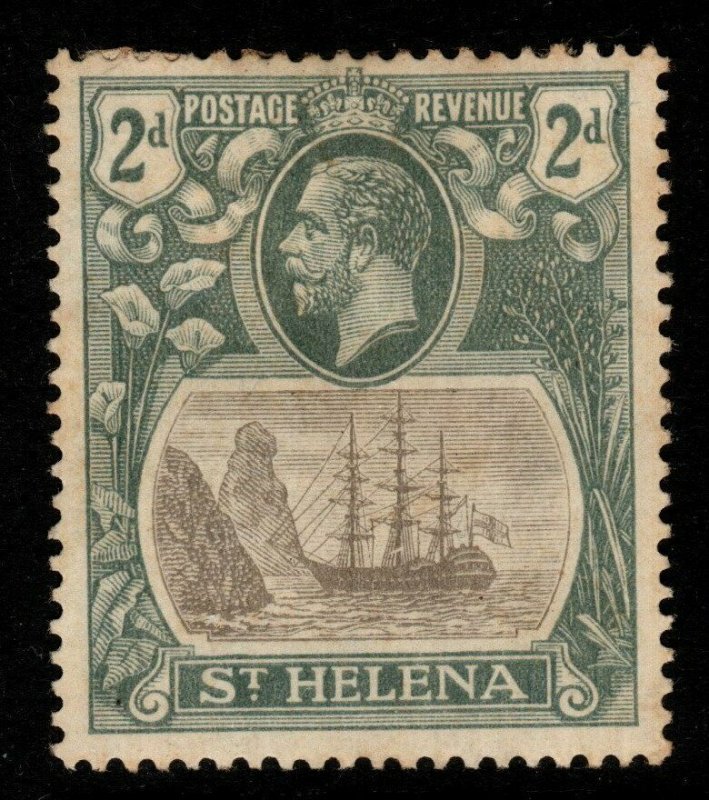 ST.HELENA SG100a 1923 2d GREY & SLATE BROKEN MAINMAST MTD MINT