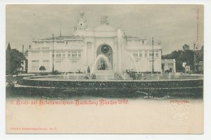 Postal stationery Bayern 1898 Exhibition Munchen - Water fountain