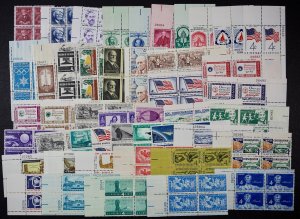 US Vintage 1940's, 1950's collection of 46 different Plate blocks Mint NH