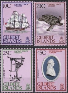 Gilbert Islands 321-324 (mh set of 4) Capt. Cook’s voyages (1979)