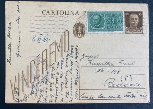 1943 Lubiana to Padova Italy Concentration Camp postcard Cover Karl Kunstler