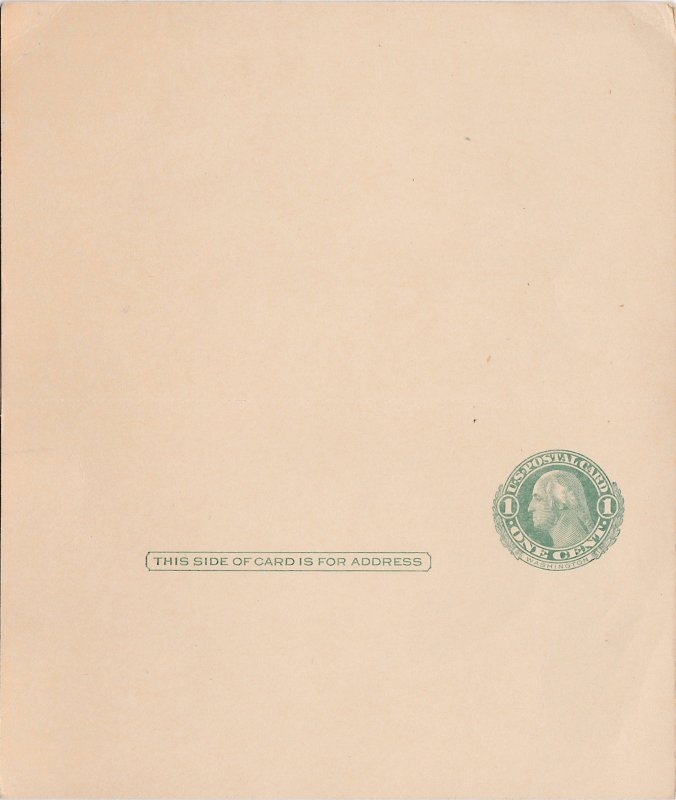 United States # UY6, Unsevered, never Folded, 1 Cent Reply Card, 1/2 Cat.