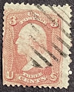 US 1868 Washington 3c S#88 damaged on left bottom cat val.27.50