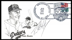1989 Baseball - Duke Snider - Cooperstown NY Hall of Fame, signed Peter Hoy (31