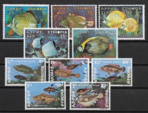 Ethiopia: 2 MNH Sets Fish