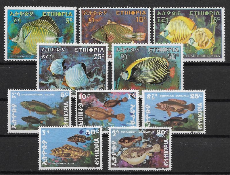 Ethiopia: 2 MNH Sets Fish