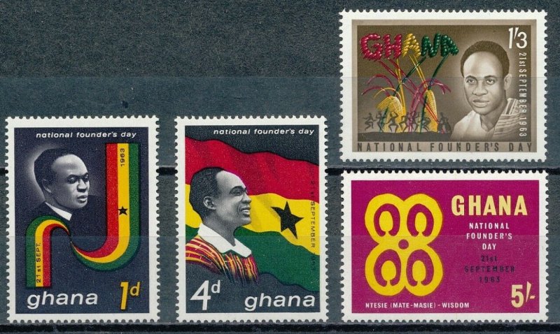  1963 Ghana 153-156 Founders Day / Flag