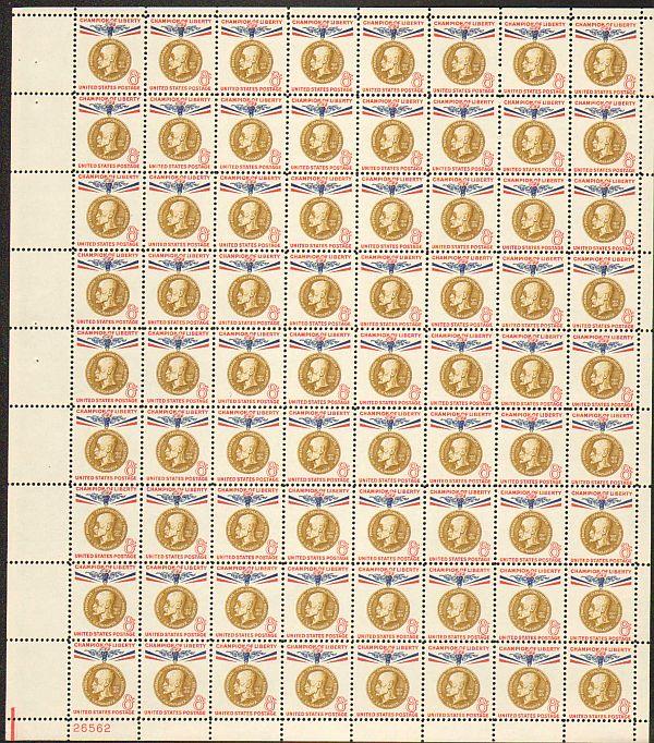 US #1148 Mint Sheet Champion Liberty 8c 