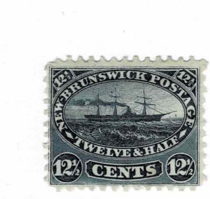 CANADA PreConfederation NEW BRUNSWICK#10   12 1/2c Steamship F-VF MINT hinged