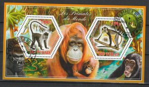 Chad Used S/S Primates Monkeys 2014