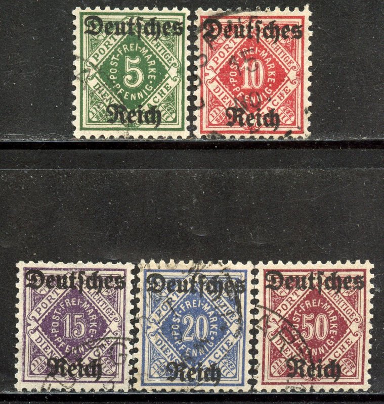 Wurttemberg # O59-63, Used.