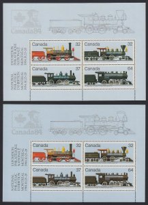 LOCOMOTIVES = 2 SS of 4 = COLOUR VARIETY = MNH Canada 1984 #1039a [ec224a]