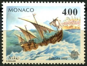 Monaco Sc#1816 MNH, 4f multi, Europa (C.E.P.T.) 1992 - Discovery of America (...