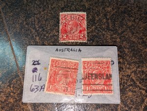 Australia # 63A u x2, 116 u, 327 u, 438 u x2, 429 mnh, c5 u, L6 u