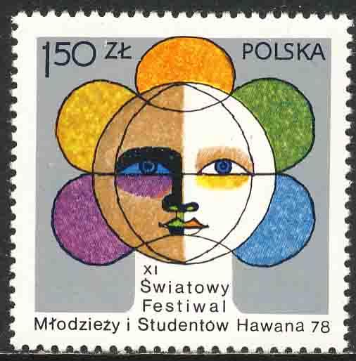 Poland 1978 Sc 2272 Havana Youth Festival Emblem Stamp MNH