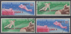 ZAYIX Togo 563-566 Used Space Mission Overprints Astronauts 111422-S15M