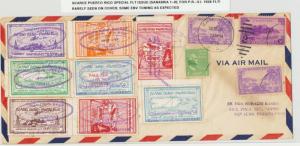 PUERTO RICO 1938 SPECIAL FLIGHT ISSUE (San#1-8) ON COVER TO USVI, RARELY SEEN..