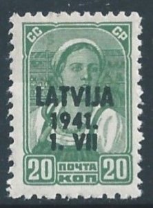 Latvia #1N17 NH 20k Russia Farm Worker Issue Ovptd. Latvija 1941