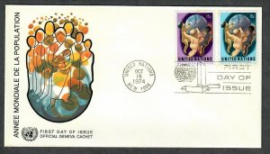 United Nations New York #252 - 253 Children of the World unaddressed FDC