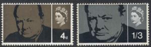 Great Britain Scott #420p-421p MNH PHOSPHOR Sir Winston S. Churchill CV$2+