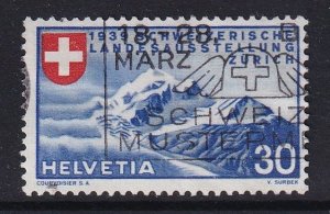 Switzerland  #252  used 1939  Alpine scenery 30c  German inscription