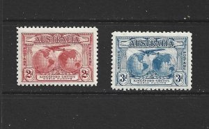 AUSTRALIA - 1931 FLIGHTS OF KINGSFORD-SMITH - SCOTT 111 TO 112 - MLH