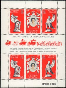 Solomon Islands #368, Complete Set, Sht of 6, 1978, Royalty, Never Hinged