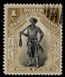 NORTH BORNEO QV SG66, 1c black & olive-bistre, USED.