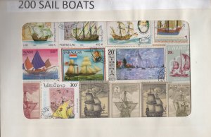 A Nice Selection Of 200 All Different Topicals. Sail Boats.   #02 TOP66