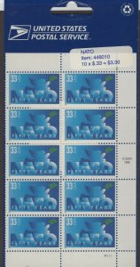 Scott 3354 - NATO. Right Hand Block Of 10. MNH. OG.  #02 3354b10