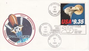 United States # 1909, $9.75 Eagle Space Mail Cover, Flown in 1983