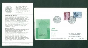 Sweden  FDC 1975. Cachet Forest Poultry  Rok Stone.Engr.Franzen-Matthews. Canada