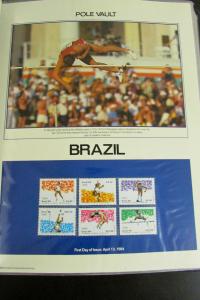 World 1984 Olympic Games Philatelic Stamp Panels Collection