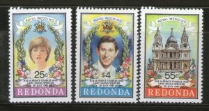 Redonda 1981 Princess Diana & Prince Charles Royal Wedding MNH # 2957