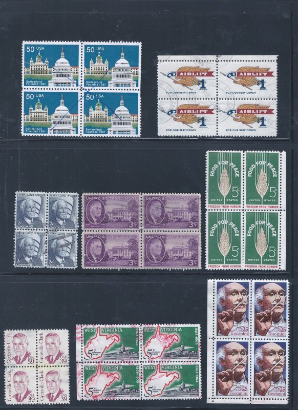 U.S. BLOCKS OF 4 USED  SCV $49.40 STARTS AT A LOW PRICE!