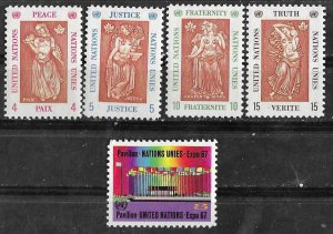 UN-NY #170-74  Canada EXPO/67      (5)  Mint NH