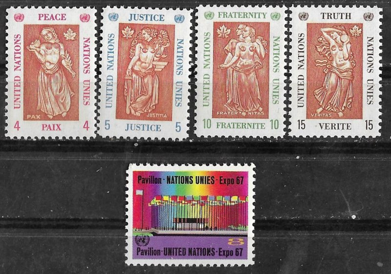 UN-NY #170-74  Canada EXPO/67      (5)  Mint NH