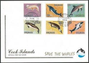 COOK ISLANDS 1984 WHALES set on 2 FDCs.....................................63782