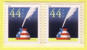 4496 US Patriotic Quill & Inkwell MNH, coil pair